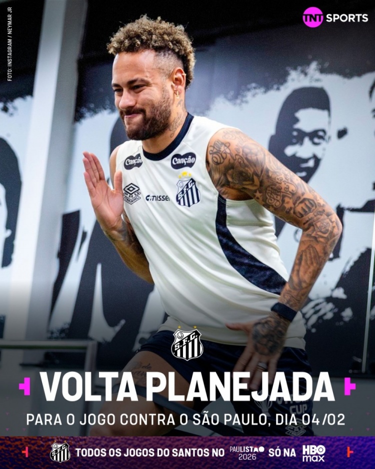 开云体育下载-TNT：内马尔计划在2月5日桑托斯对阵圣保罗比赛中复出